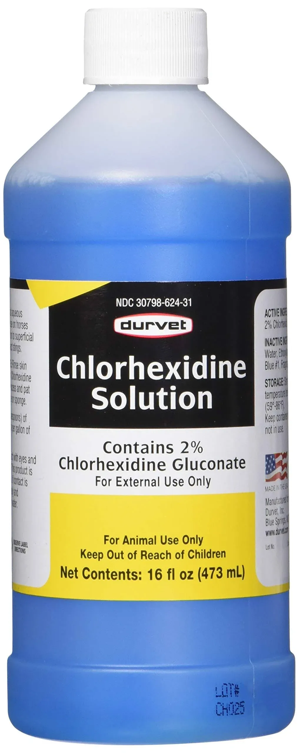 Durvet Chlorhexidine Solution 2% For Horses/Dogs 1 Gallon Null