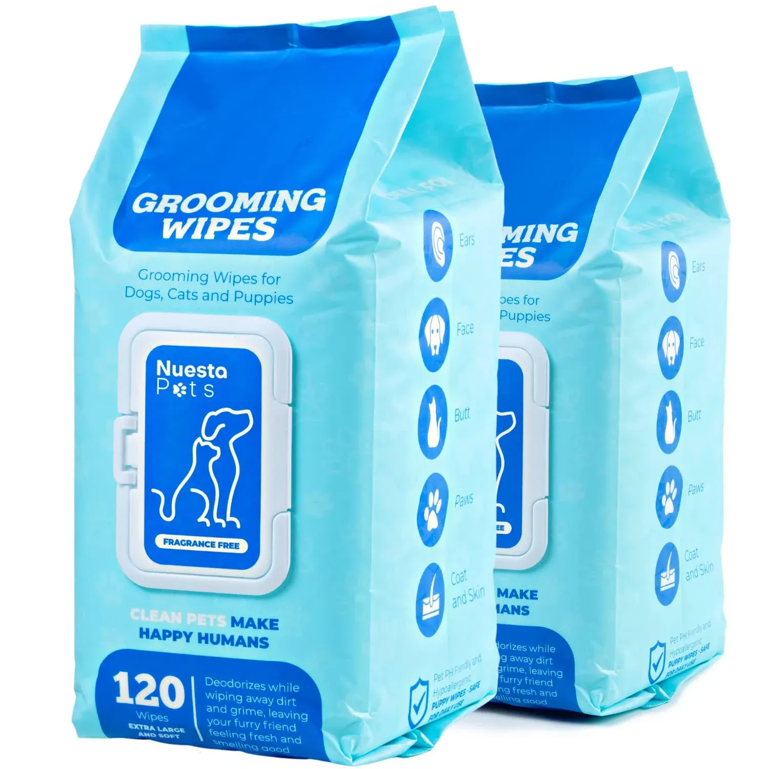 Pet Wipes for Dogs &amp; Cat Wipes (2 Packs of 120) XL &amp; Thick Deodorizing *READ*