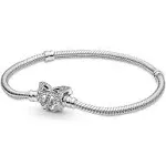 Pandora Sterling Silver Butterfly Clasp Snake Chain Bracelet