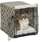 MidWest Homes for Pets Dog Crate Cover, Privacy Dog Crate Cover Fits Midwest Dog Crates, Crate Cover Only; Machine Wash & Dry; Brown Geo Print; 24 inch