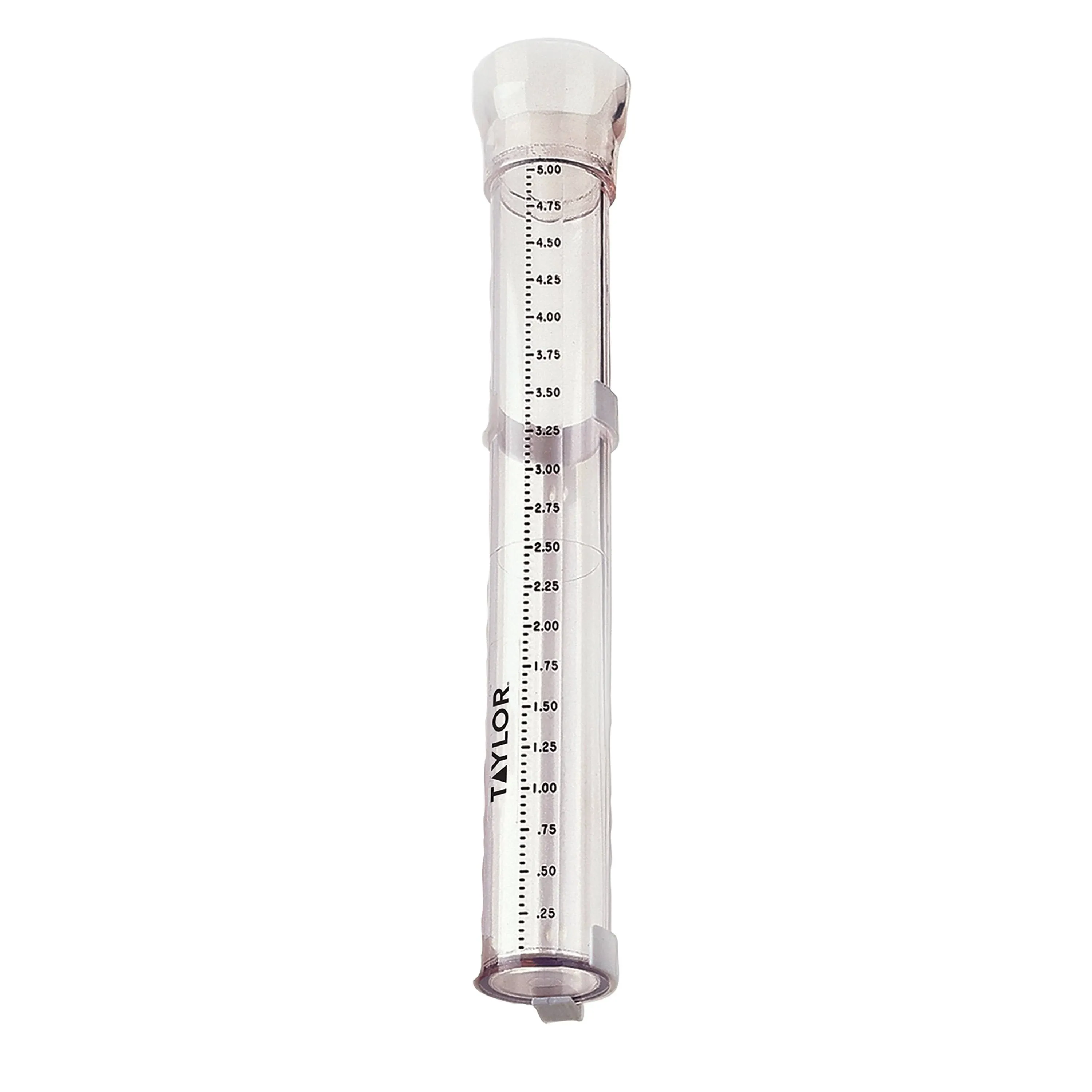 Taylor 2700N ClearVu Rain Gauge with Post Mounting Bracket, Measure and Monitor Precipitation, Easy to Read for Backyard, Patio, Garden, and Lawn, 5-inch, Clear