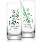 JoyJolt Star Wars Luke Skywalker Lightsaber Tall Drinking Glass (Set of 2)