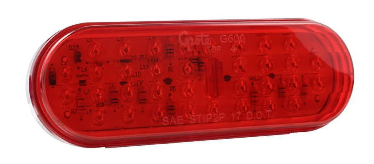 Grote G6002 - Stop, Tail, Turn, Red, Hi Count LED, Oval