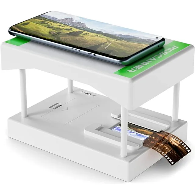 Rybozen Mobile Film and Slide Scanner, Lets You Scan and Play with Old 35mm Films & Slides Using Your Smartphone Camera, Fun Toys and Gifts with LED Backlight, Rugged Plastic Folding Scanner