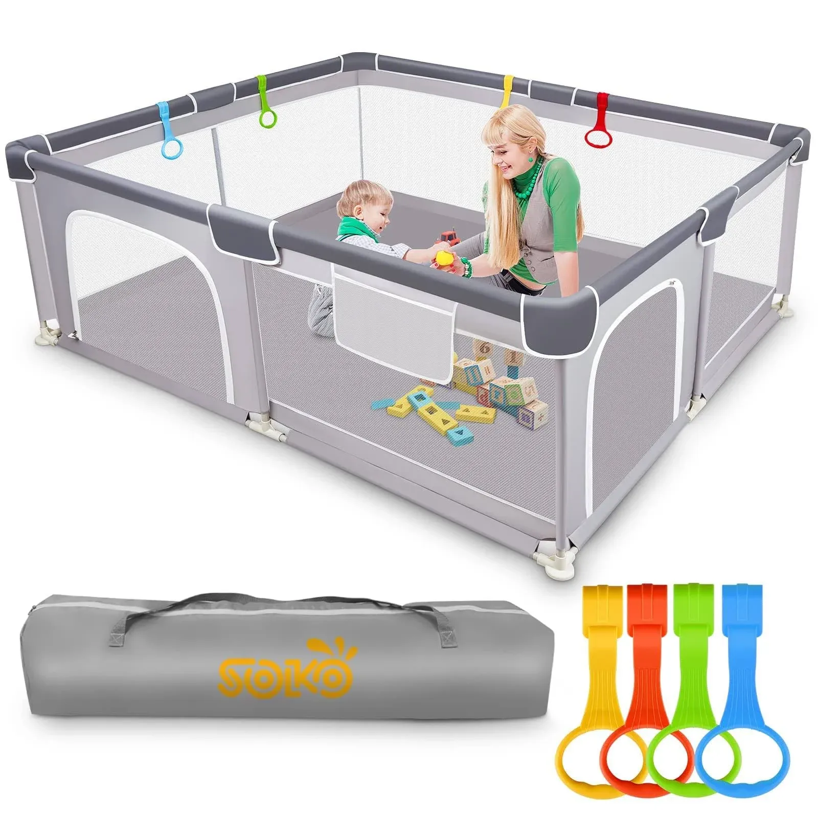 Baby Playpen 71”×59”, Extra Large Play Pen Playard for Babies and Toddlers Indoo