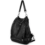 UTO black studded backpack purse