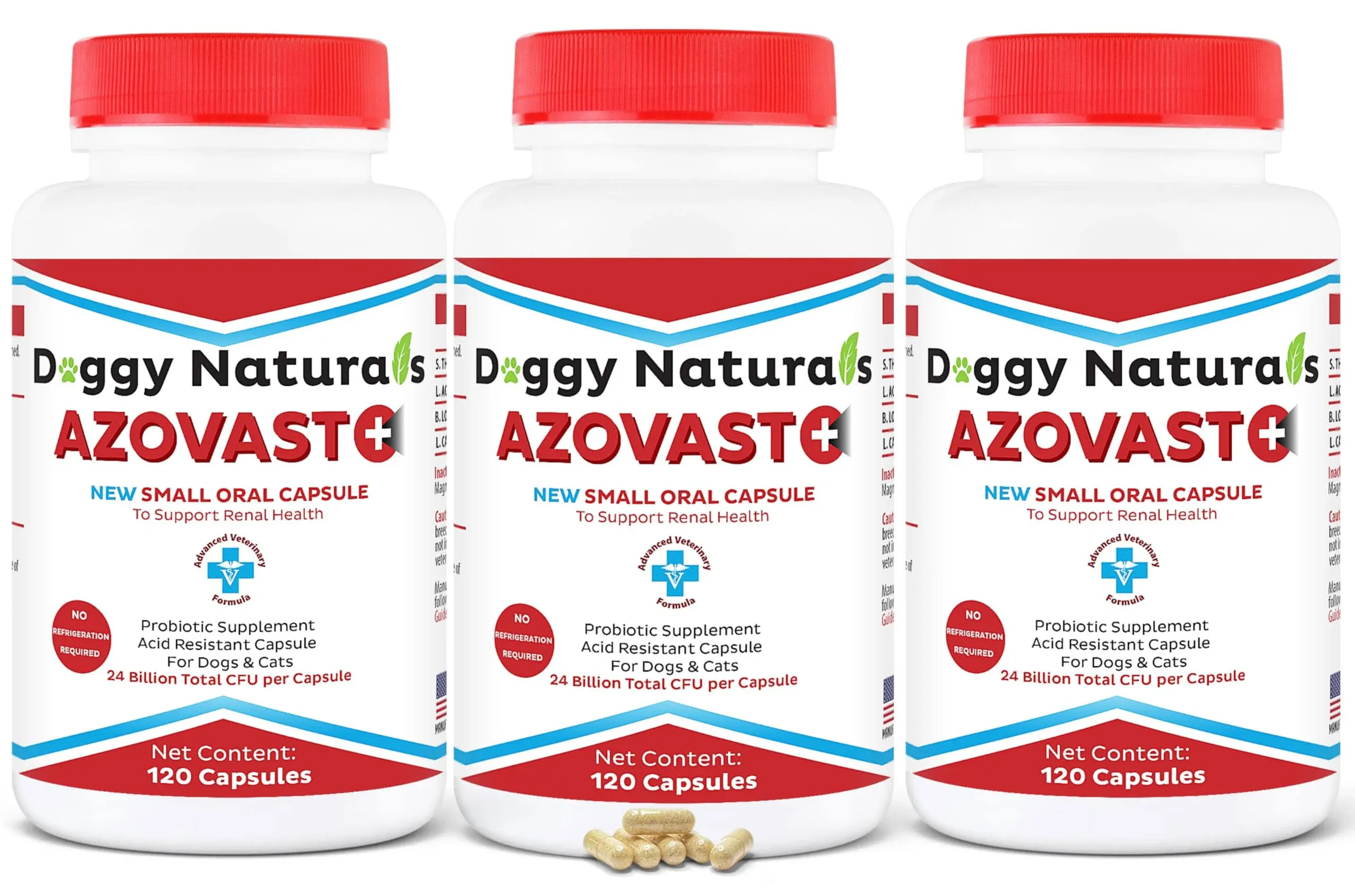 Azovast Plus Kidney Health Supplement for Dogs & Cats, 360ct - NO Refrigeration Required - Help Support Kidney Function & Manage Renal Toxins - Renal Care Supplement Capsule(U.S.A)(360 Caps)