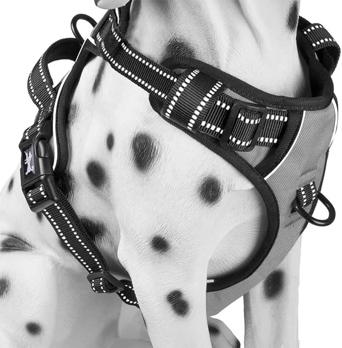 PoyPet No Pull Dog Harness, Reflective Comfortable Vest Harness with Front & Back ...