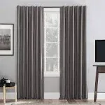 Sun Zero Evelina Faux Dupioni Silk Thermal Extreme Total Blackout Back Tab Curtain Panel