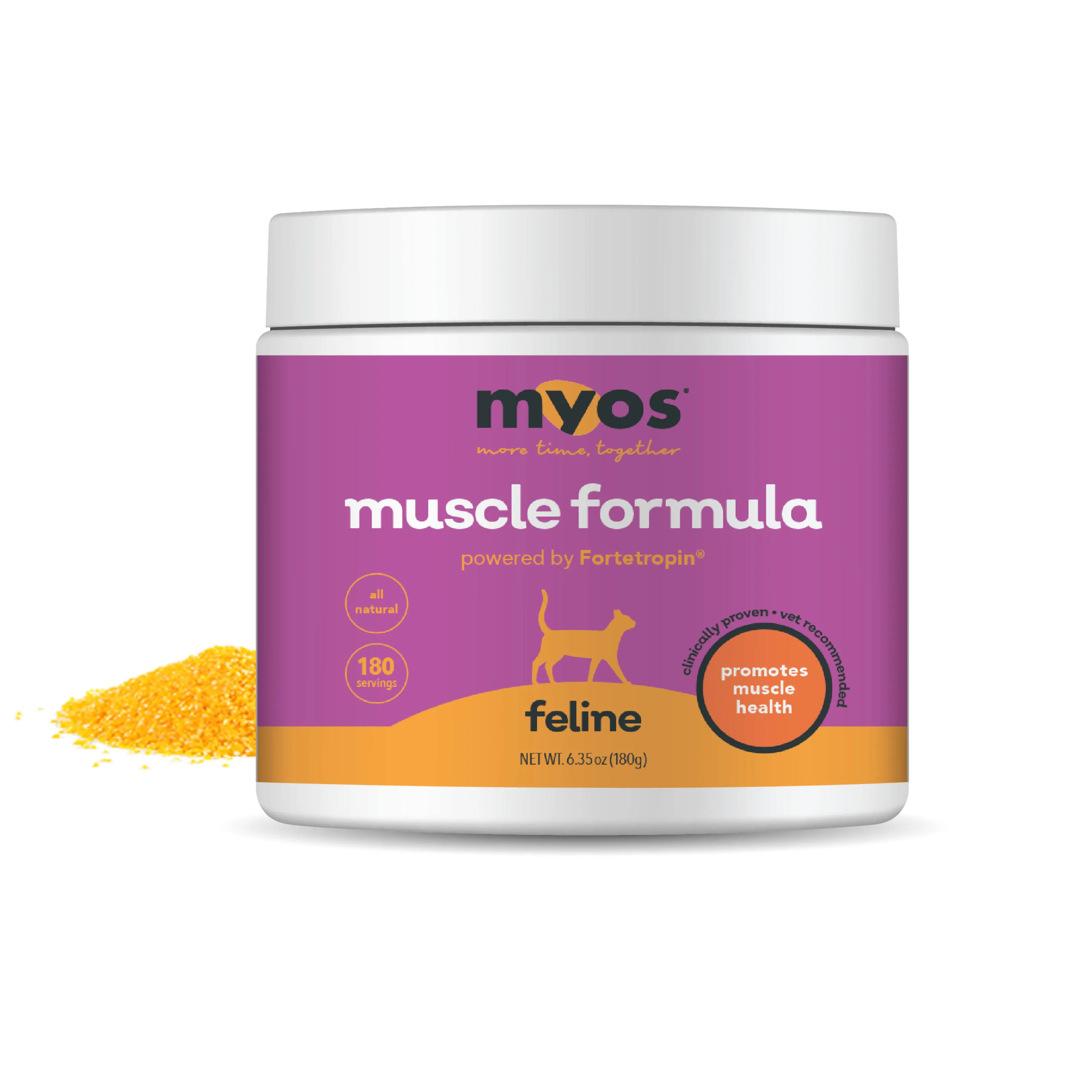 MYOS Feline Muscle Formula for Cats – All Natural Cat Muscle Loss Supplement – Powered by Fortetropin for Cats – Cat Supplement to Reduce Feline Muscle Loss, 180 Servings