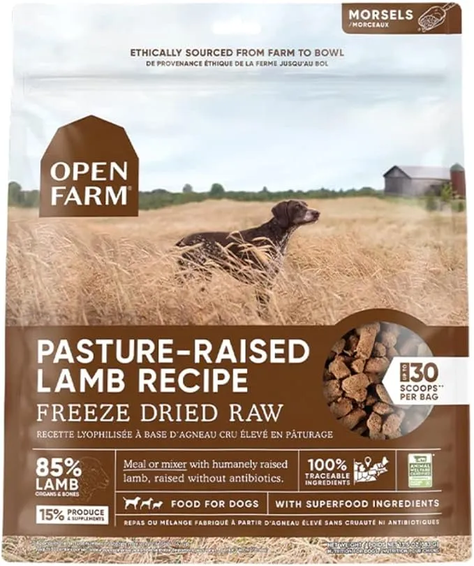 Open Farm Pasture Raised Lamb Freeze-Dried Raw Dog Food 22oz