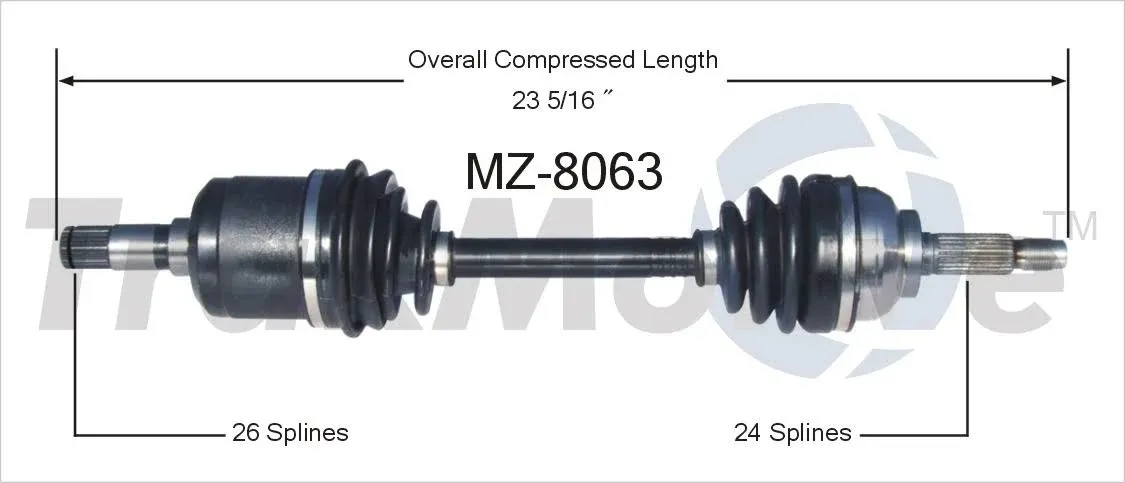 SurTrack MZ-8063 CV Axle Shaft