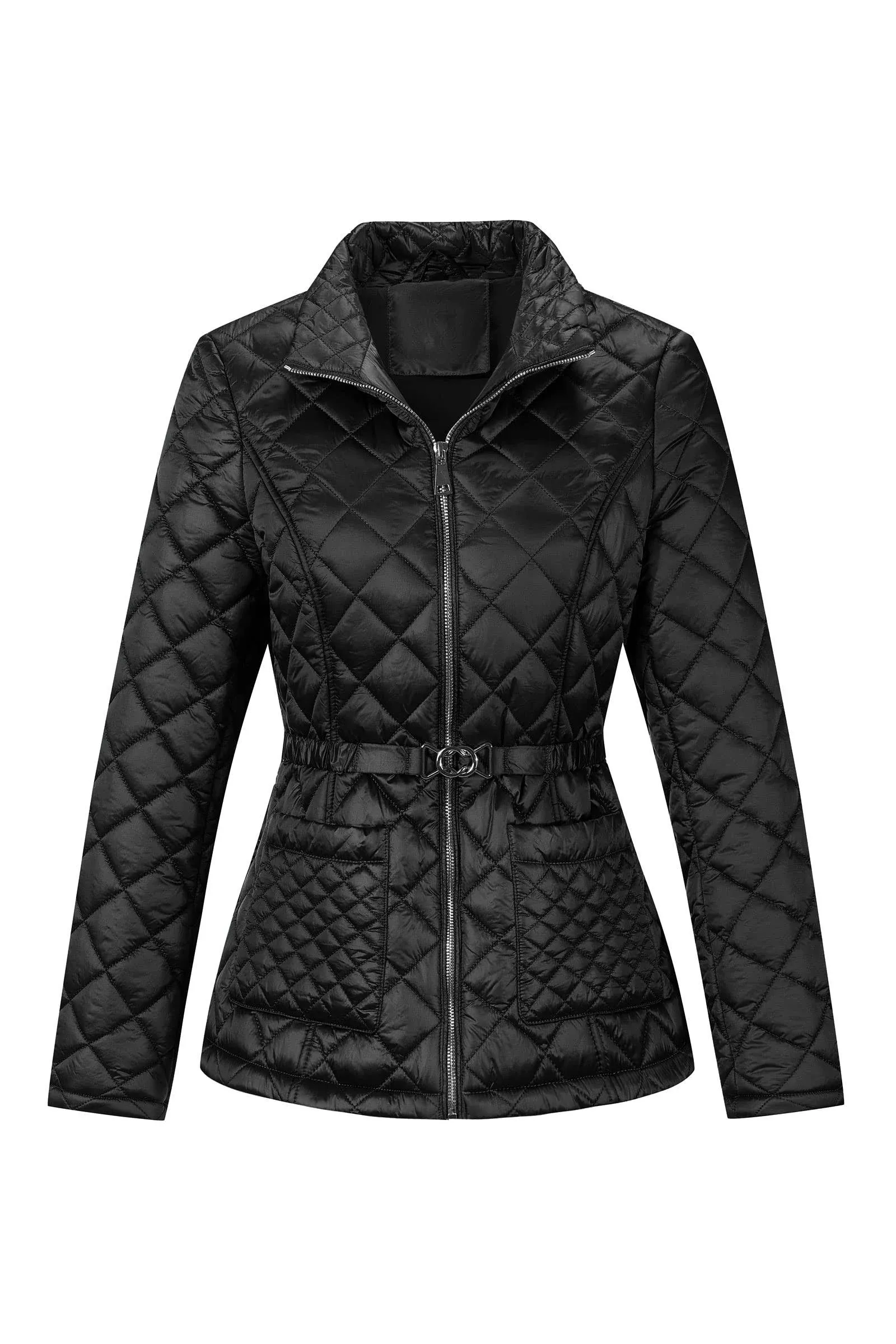 Womens Diamond Quilted Lightweight Puffer Jacket Spring and Winter Padded Coat