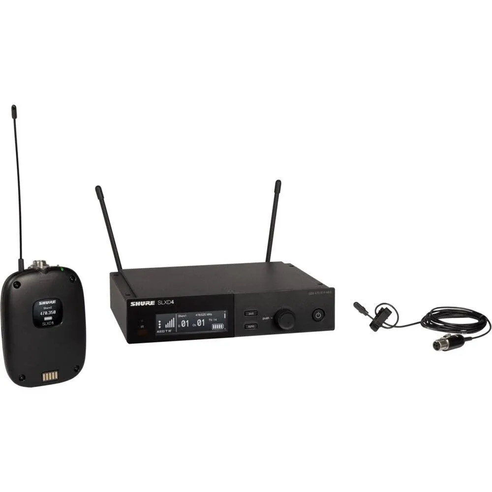 Shure SLXD14 Wireless System with SLXD1 Bodypack Transmitter and DL4 Lavalier Microphone - G58 Band