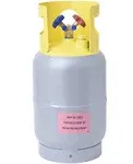 Flame King Refrigerant Recovery Cylinder Tank - Reusable - DOT Compliant - Y-Valve Liquid/Vapor - 30 LB Pound , Gray