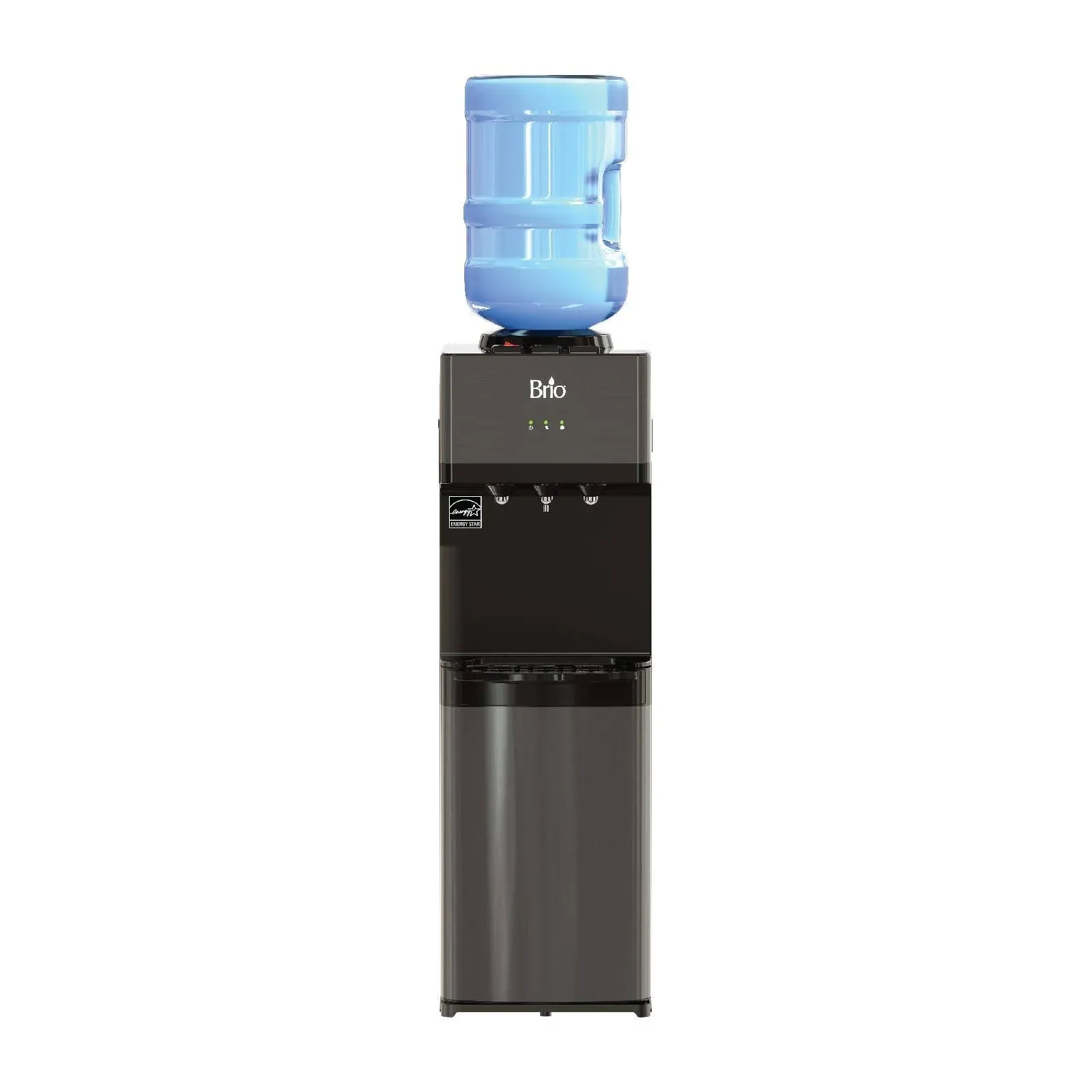 Brio Top Loading Water Cooler Dispenser 3 Gal. - 5 Gal. Hot/Cold, Standing Black