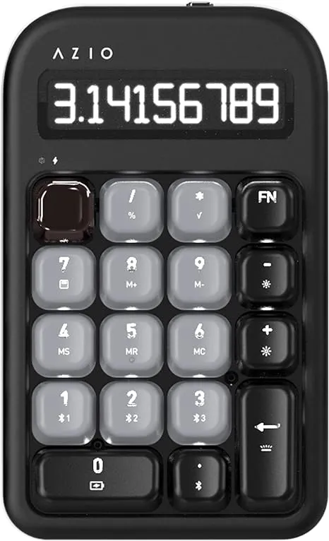 AZIO IZO Wireless Mechanical Calculator &amp; Number Pad (Black/Dark Bronze) - Bl...