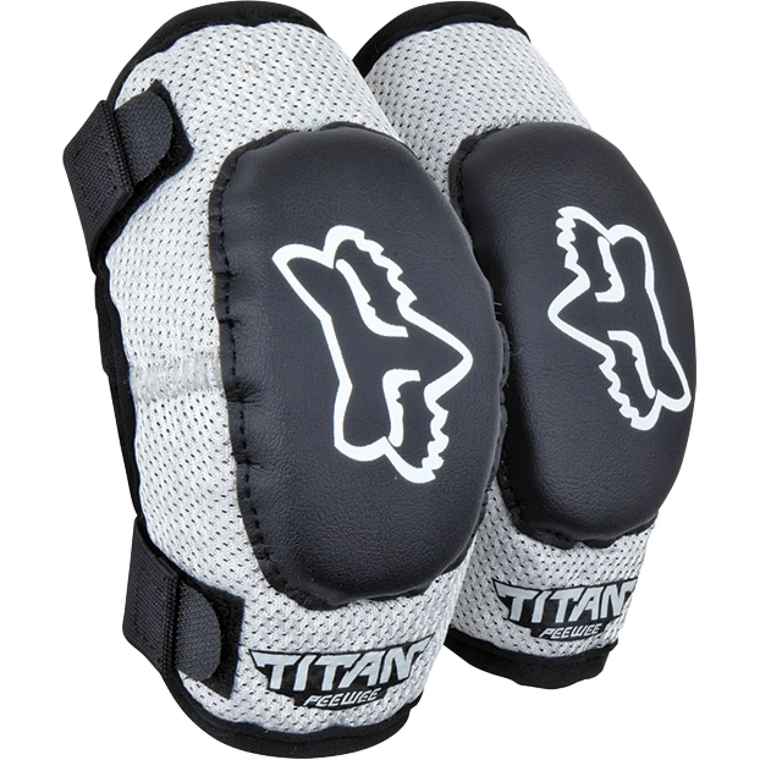 Fox Racing 08038-464-OS Youth Black Silver PeeWee Titan Elbow Guards Motocross Body Armor