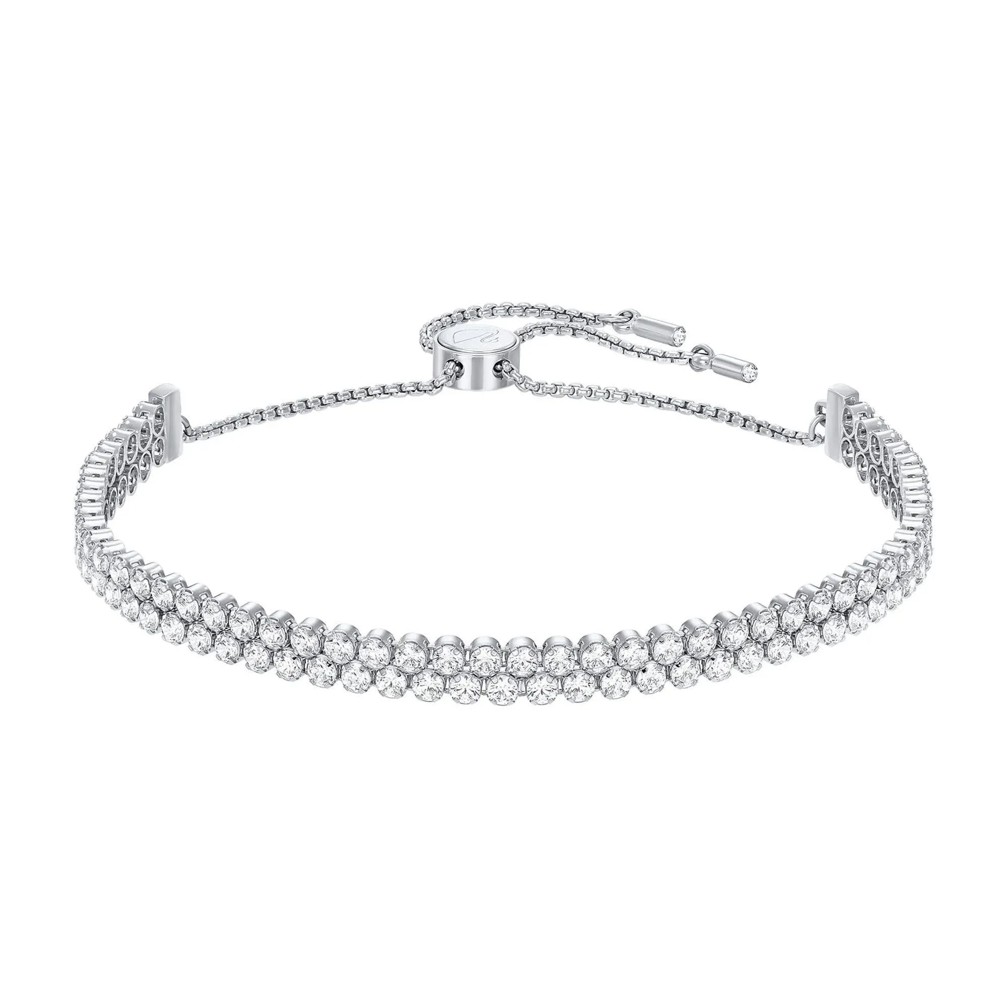 Swarovski Subtle Bracelet, White, Rhodium Plated