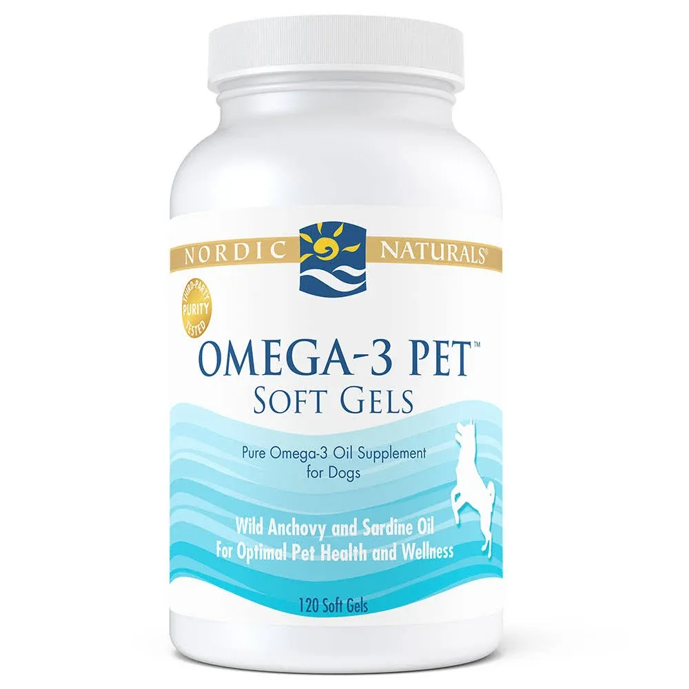 Nordic Naturals Omega-3 Pet, Unflavored - 90 Soft Gels - 330 mg Omega-3 Per Soft Gel - Fish Oil for Dogs with EPA & DHA - Promotes Heart, Skin, Coat, Joint, & Immune Health