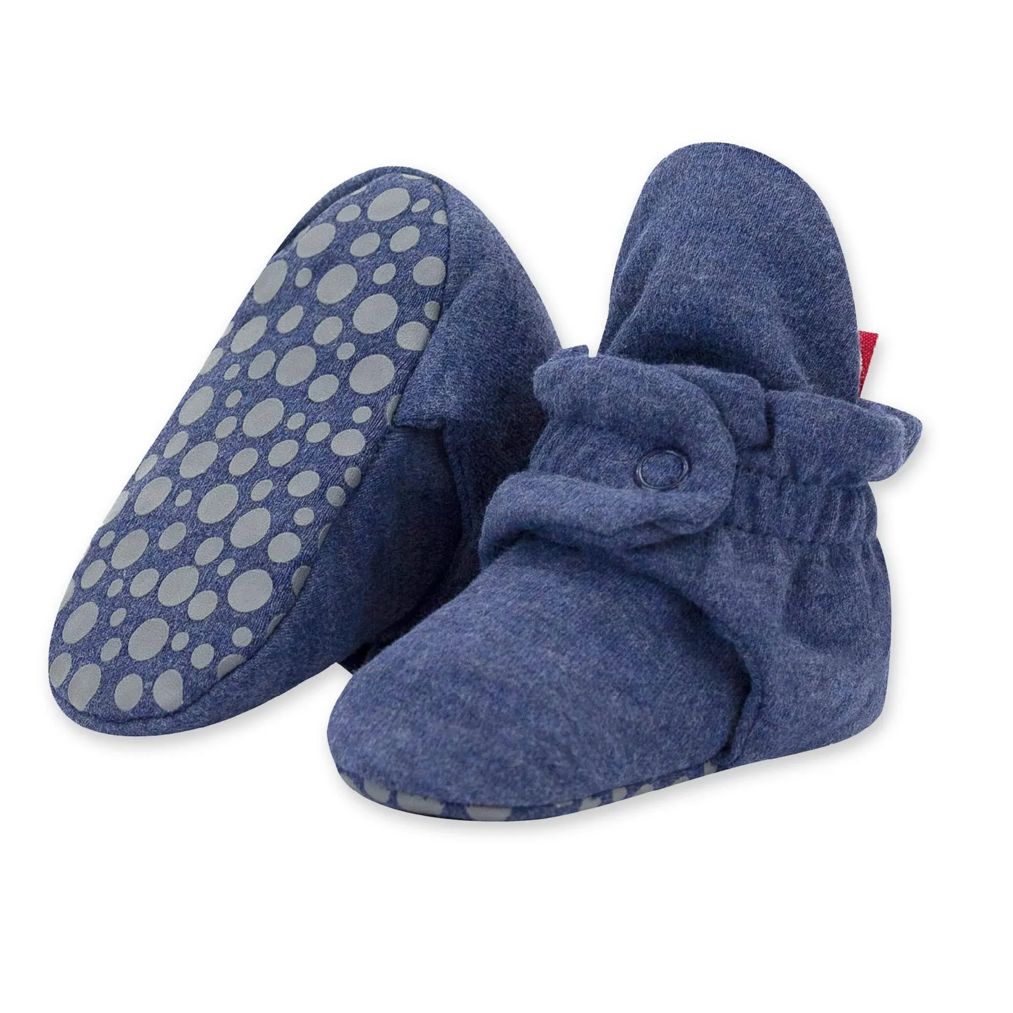 Zutano Organic Cotton Gripper Baby Bootie - Heather Navy