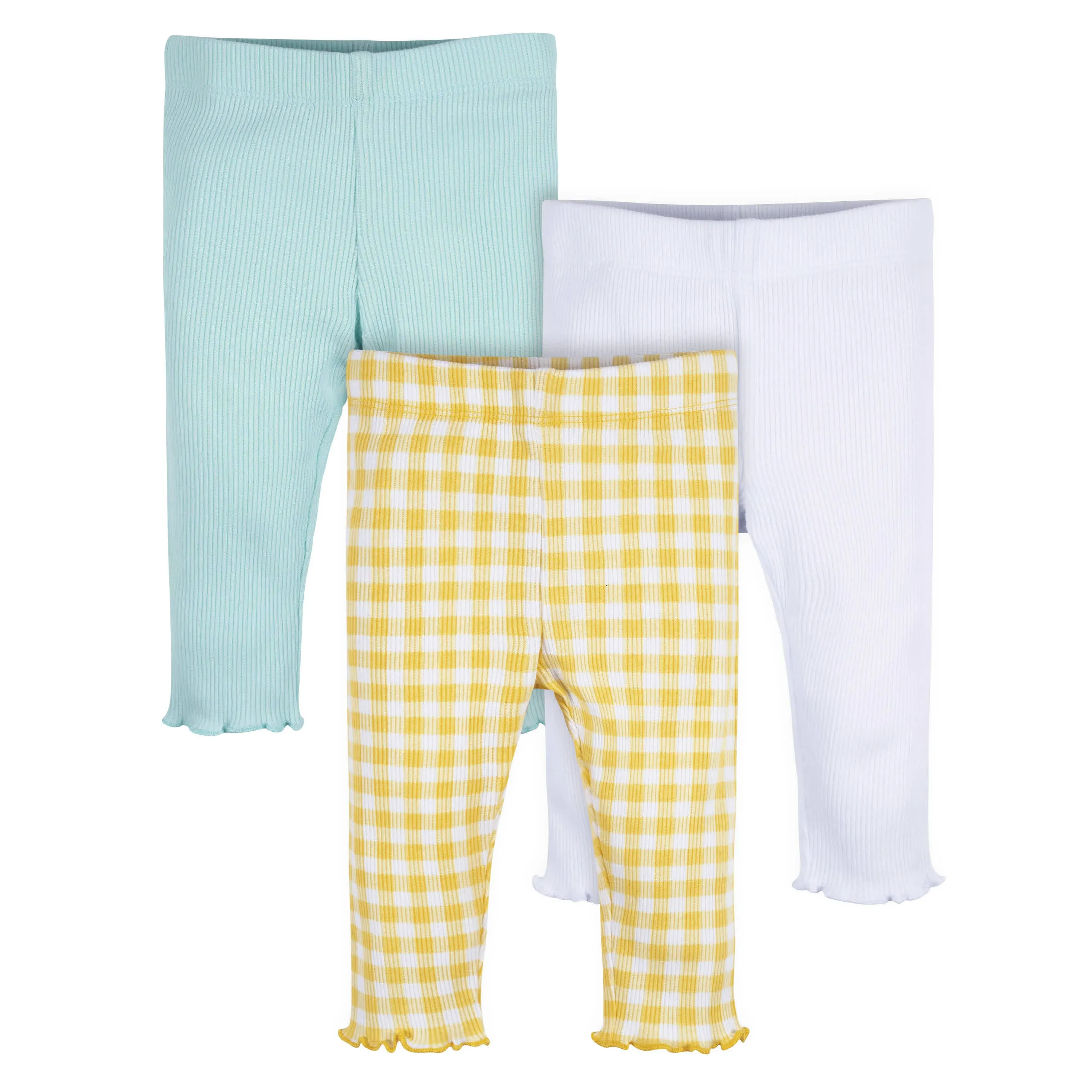 Gerber 3-Pack Baby & Toddler Girls Picnic Day Dreams Pull-On Knit Leggings - 3-6mo