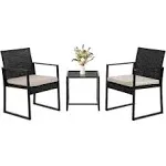 FDW Wicker Patio Furniture 3 Piece Patio Set Chairs Bistro Set Outdoor Rattan Conversation Set for Backyard Porch Poolside Lawn