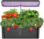 Herb Garden Hydroponics Growing System - 12 Pods Indoor Gardening System with LED Grow Light, Plants Germination Kit(No Seed) with Pump System,Height