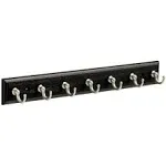 FBKEYT7-BSE-R Wall Mounted Black 13-1/2 In. Key Rail, 7 Satin Nickel Hooks