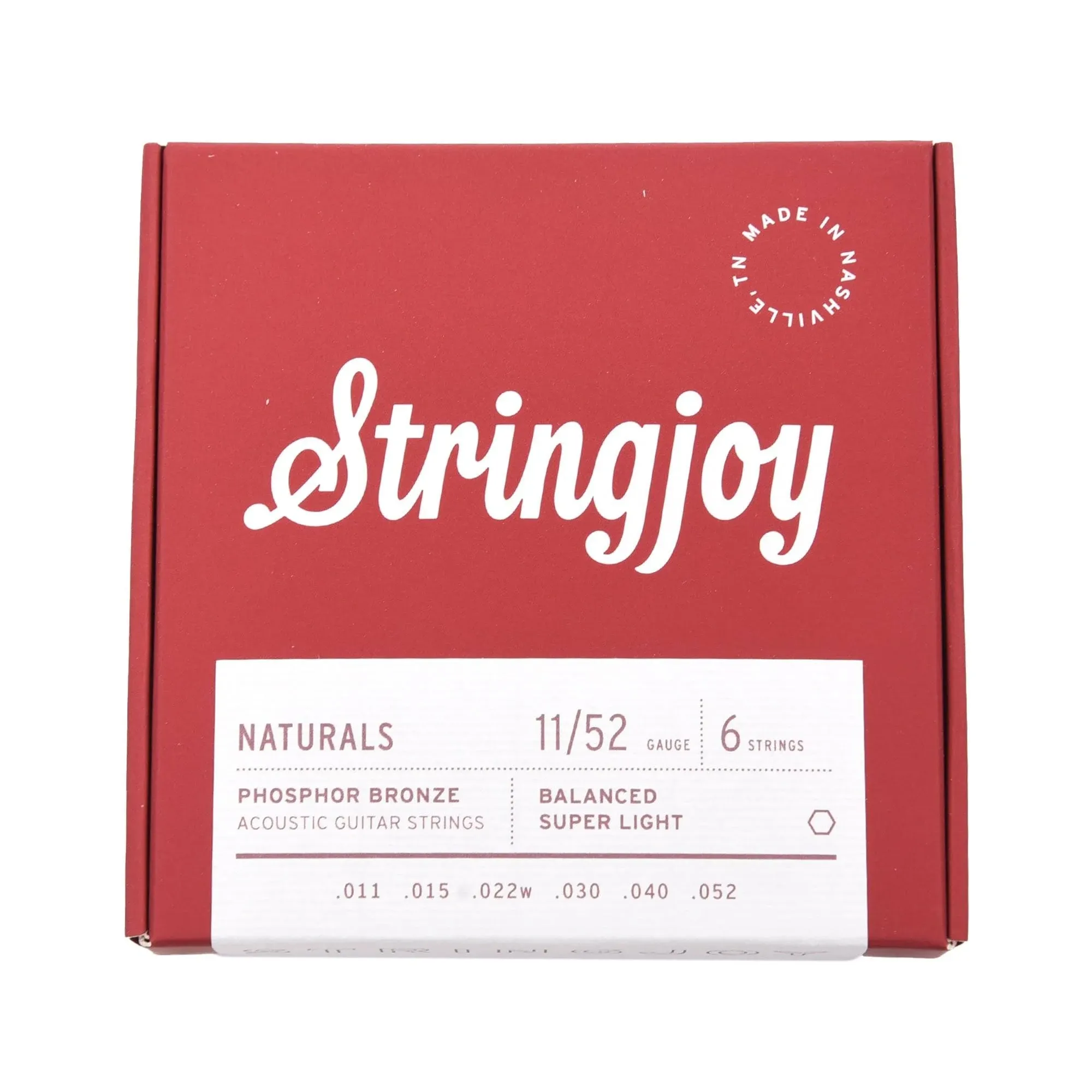 Stringjoy Naturals - Super Light Gauge (11-52) Phosphor Bronze Acoustic Guitar Strings