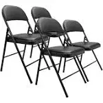 Amazon Basics Vinyl-Padded Metal Steel Folding Chair (4-Pack)