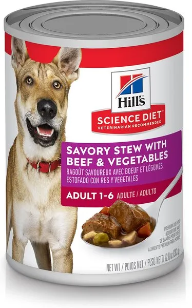 Hill's Science Diet Adult Savory Stew with Beef & Vegetables Canned Dog Food