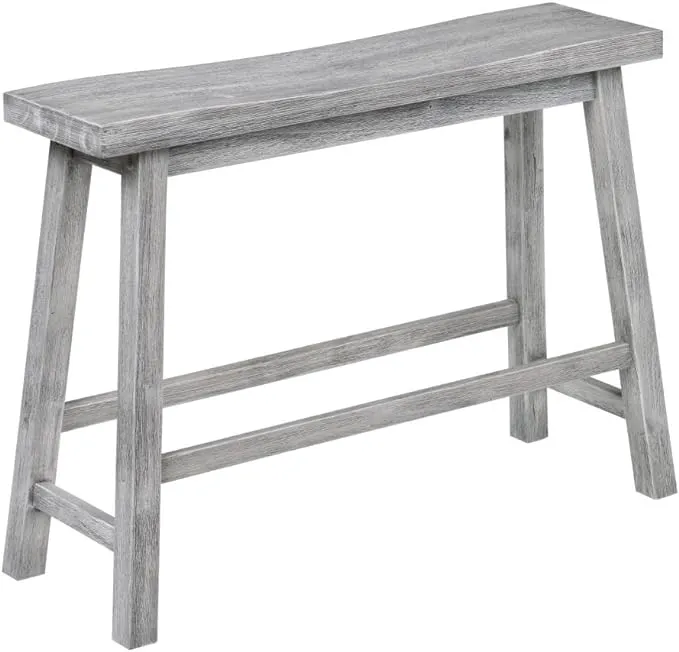 Boraam Sonoma Bench, Storm Gray Wire-Brush