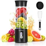 Portable Blender for Shakes and Smoothies,500ml Electric Juicer, 4000mAh Smoothie Blender with BPA-Free Material, USB Rechargeable Fresh Juice Blender for Travel, Gym, Outdoors, and Home, Black