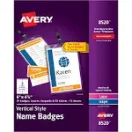 Avery - Lanyard-Style Badge Holder w/Laser/Inkjet Inserts, Top Load, 4.25 x 6, We, 25/Pk