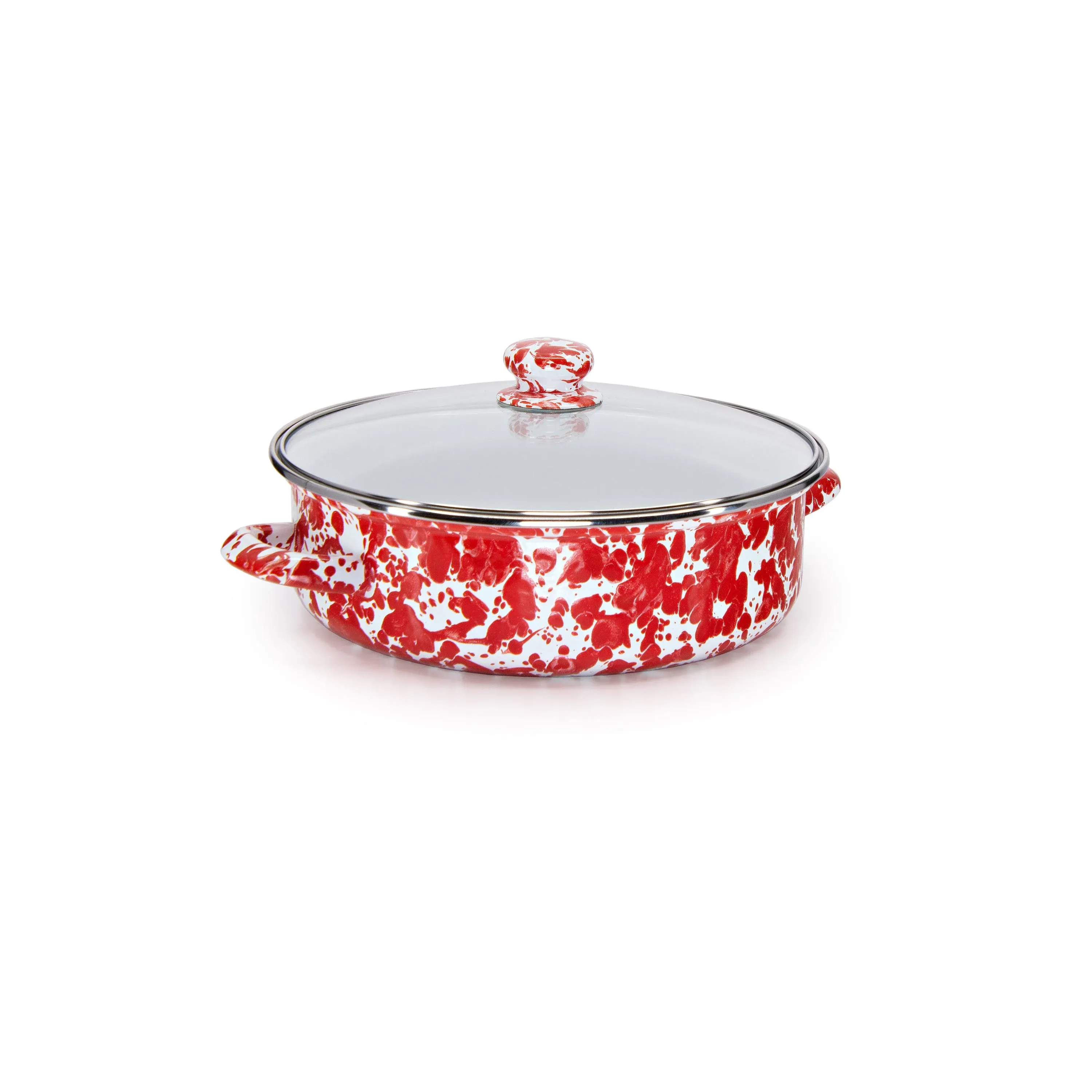 Golden Rabbit - Red Swirl Pattern - 5 Quart Saute Pan