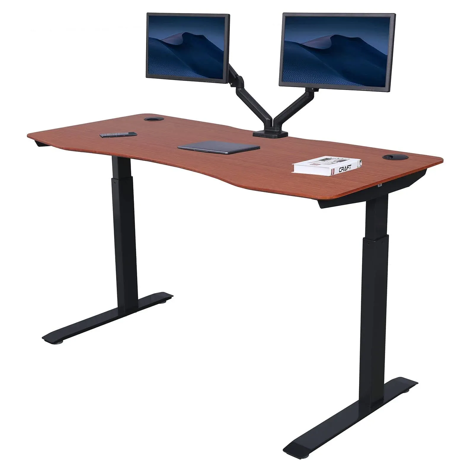 ApexDesk Elite Pro Series 60" Electric Height Adjustable Standing Desk(60" White Top, Off-White Frame)