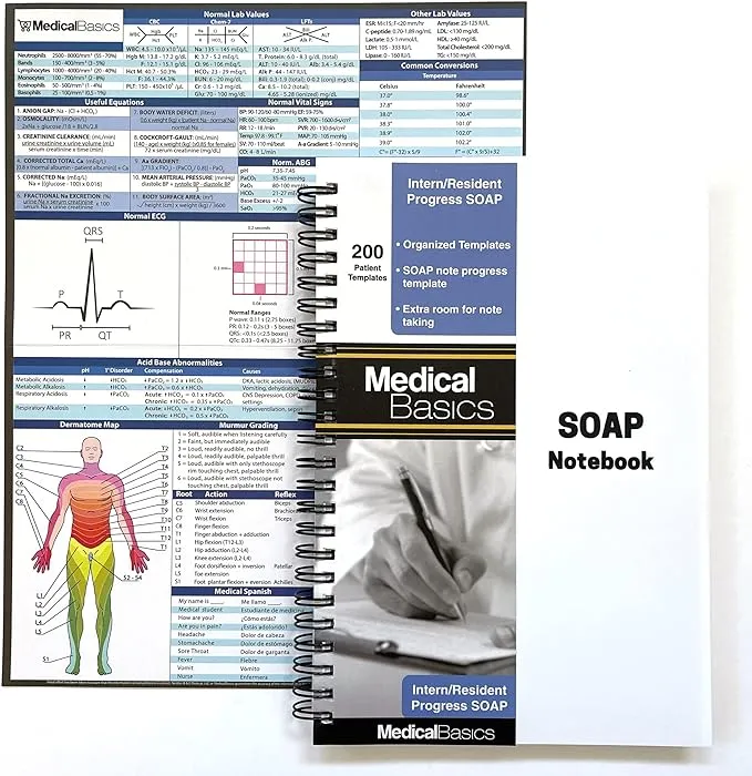 Inpatient Progress SOAP Notebook for Interns and Residents – Medical History and Physical Notebook, 200 Patient Templates for Inpatient Rounds