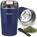 Hermolante Herb Grinder Spice Grinder, One-Key Herb Spice Grinder with 304 Stainless Steel Blades and Cleaning Brush, 300W Electric Grinder for Herb