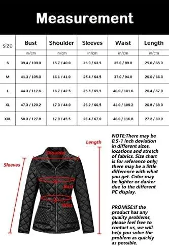 Bellivera Women Lightweight Coat Short Quilted Puffer Long Sleeve Belted Jacket Pockets