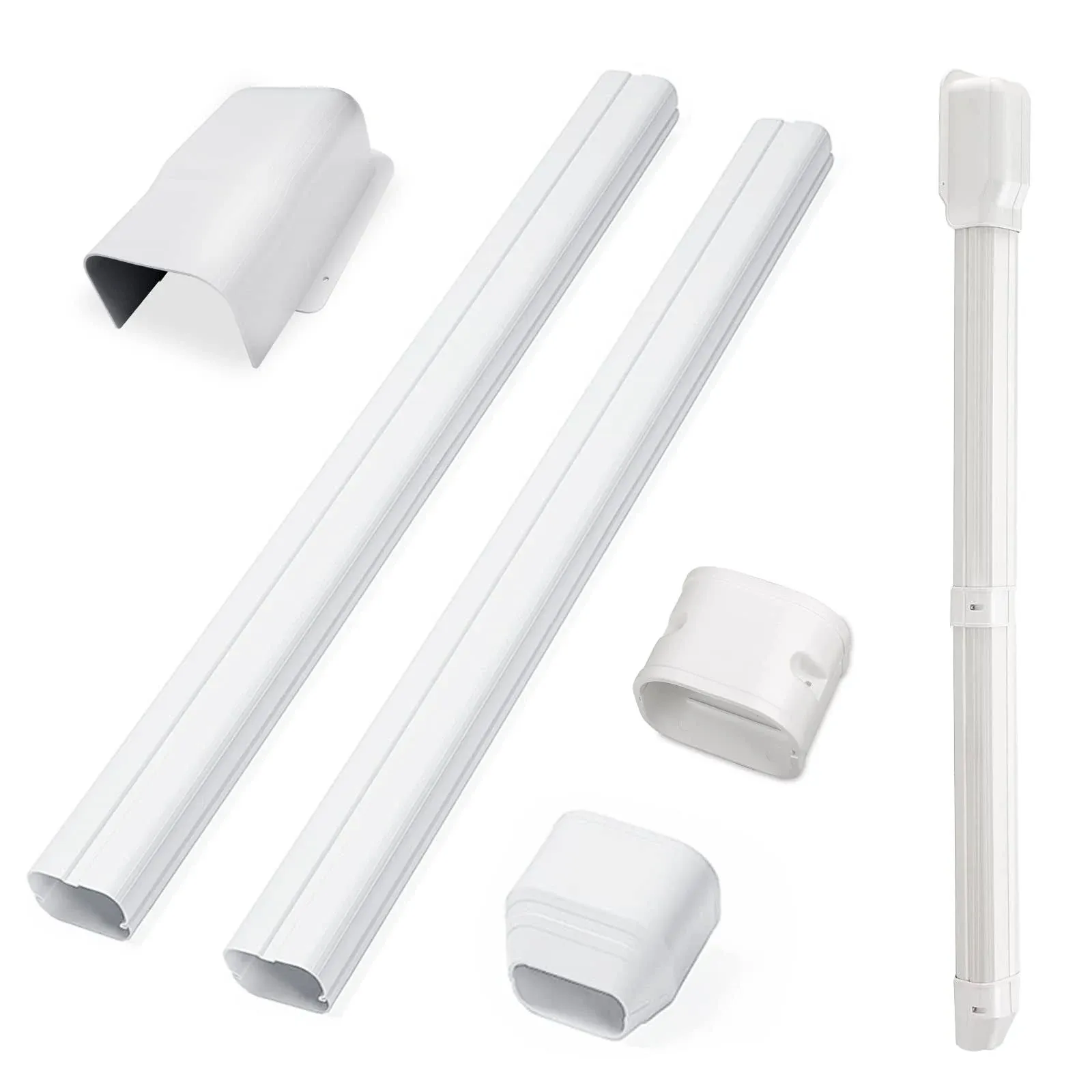 TAKTOPEAK 4&#039;&#039; 7.5 Ft PVC Decorative Line Cover Kit for Ductless Mini Split Air