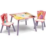 Delta Children Kids Table and Chair Set with Storage (2 Chairs Included) - Ideal for Arts & Crafts, Snack Time, Homeschooling, Homework & More, Disney Princess