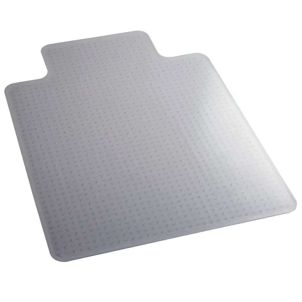 ALECO Chair Mat: Traditional Lip, 0.13 in Thick, 48 in Overall Lg, 36 in Overall Wd, Clear, Vinyl