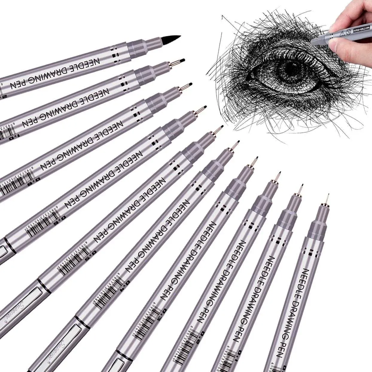 PANDAFLY Micro-Pen Fineliner Ink Pens, 10 Size Black Micro Fine Point Drawing Pens Waterproof Archival Ink Multiliner Pens for Artist Illustration, Sketching, Technical Drawing, Anime, Manga