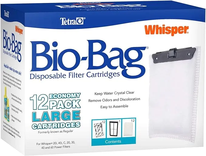 Tetra Whisper Bio-Bag Disposable Filter Cartridge, L - 12 pack