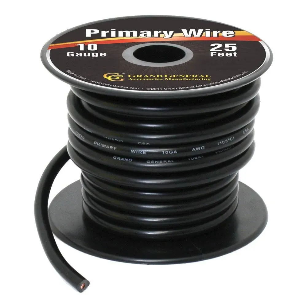 Grand General 55260 Black 10-Gauge Primary Wire