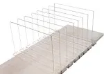 A & R 8 Pack Acrylic Shelf Dividers for Closet - Clear Shelf Organizer for Clothes - Adjustable Storage Separators in Bedroom and Office - Suitable for Wooden or Vertical Shelves