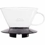 Kalita Wave Pour Over Coffee Dripper, Size 185​, Makes 16-26oz, Single Cup Maker, Heat-Resistant Glass, Patented & Portable,black