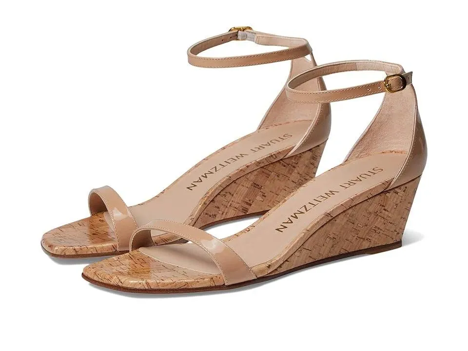 Stuart Weitzman Women's Nudistcurve Ankle Strap Wedge Sandals