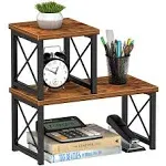 Honiter Desk Shelf, 15.7" Desktop Shelf Organizer, Freestanding Small Desktop Bookshelf, 2 Tier Independent Stackable Desk Display Rack, Desk